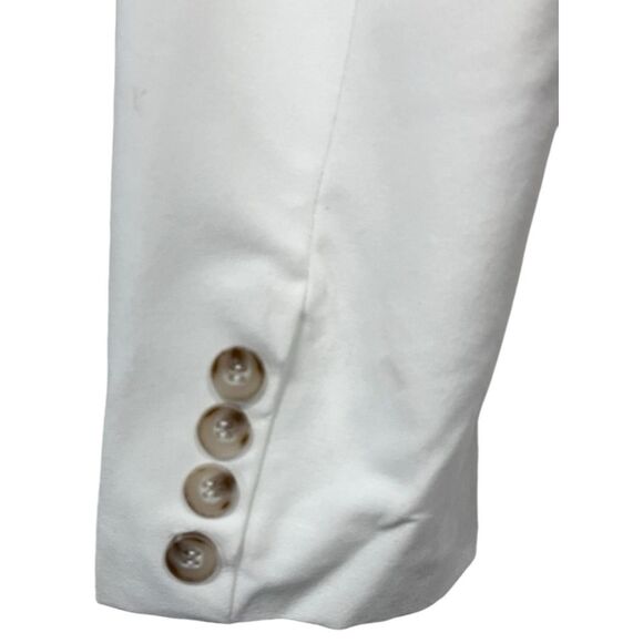 NWT Aqua | Womens White Crepe Cropped Tux Suit Jacket Blazer M - Picture 4 of 8